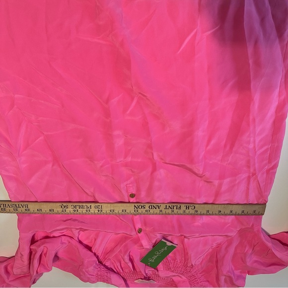 New Lilly Pulitzer Women Large Pink Lightweight Longsleeve Top - Picture 6 of 7